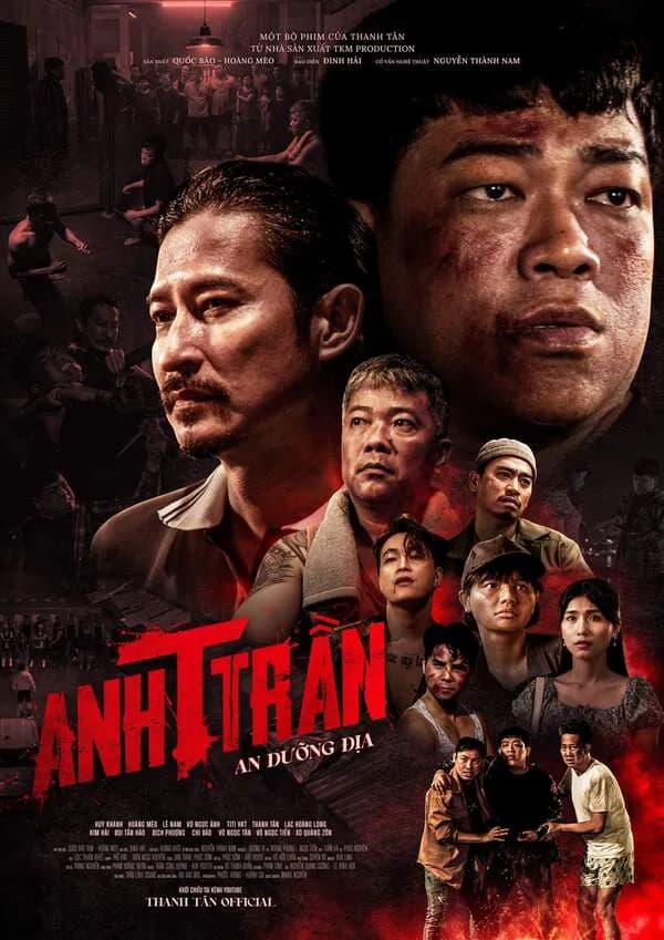 Poster phim Anh trai với nhiều nhân vật trên nền tối