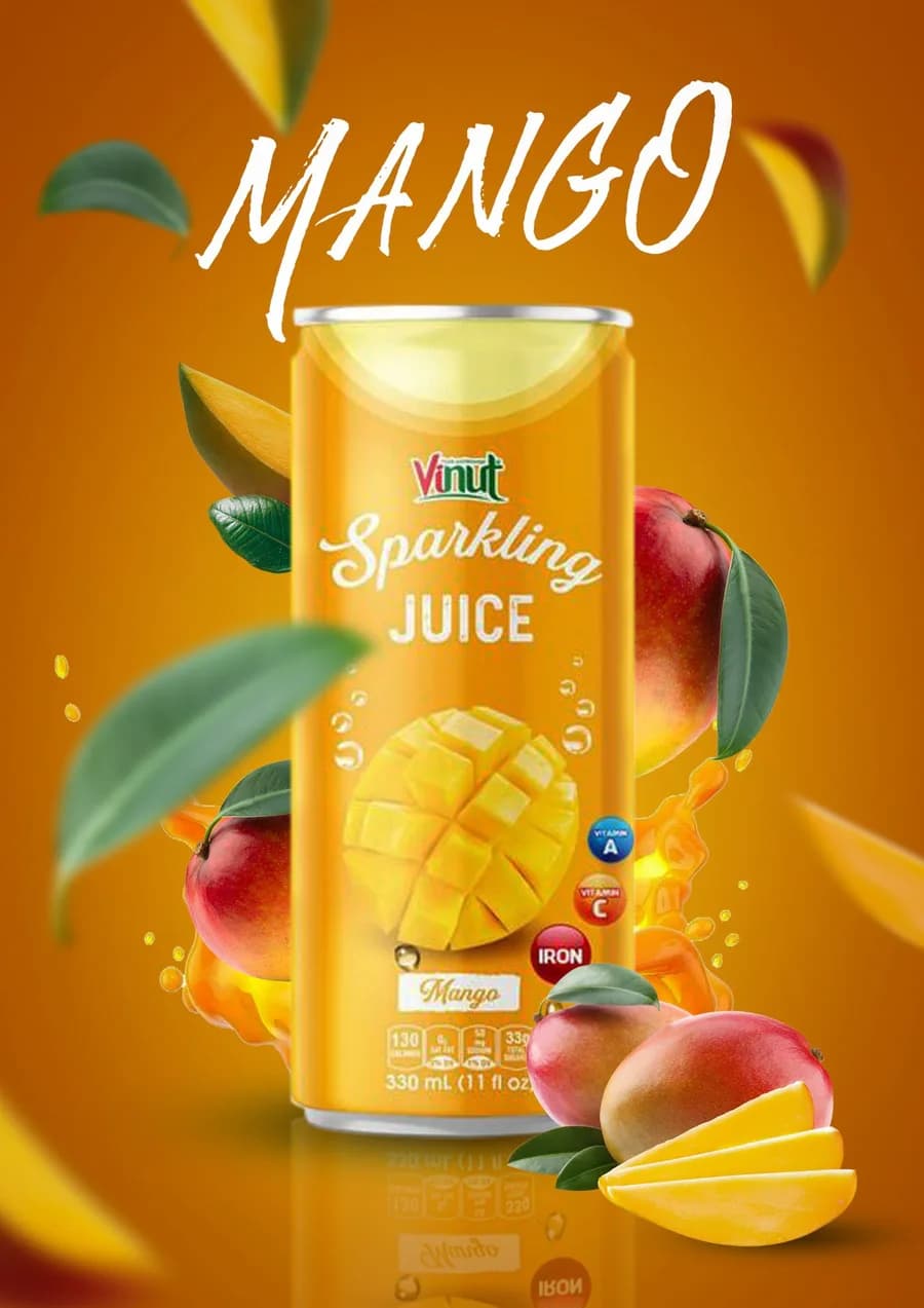 Poster quảng cáo nước ép xoài Mango Sparkling Juice